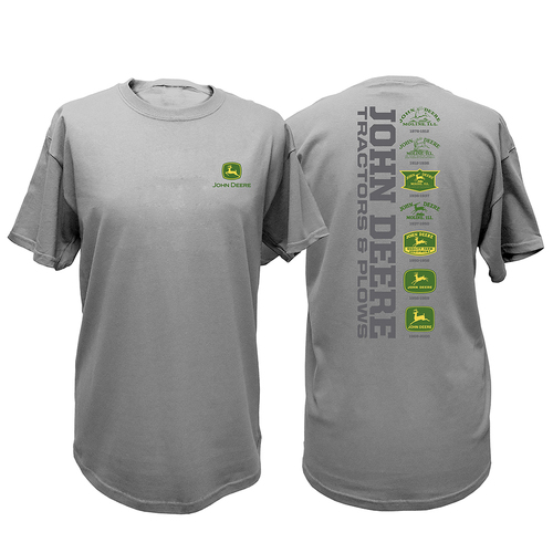 John Deere Mens/Unisex Size XXXL Oxford Logo Tee T-Shirt Grey