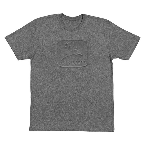 John Deere Embossed Logo T-Shirt Mens/Unisex Charcoal Large