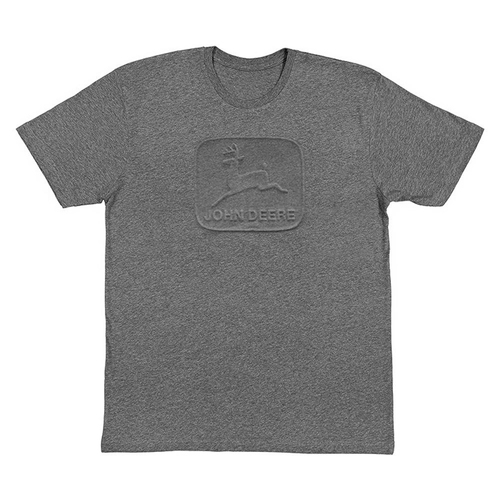 John Deere Embossed Logo T-Shirt Mens/Unisex Charcoal 2XL
