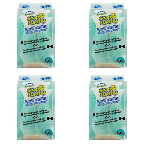 4PK Scrub Daddy Soap Daddy Dual Action Soap Dispenser Easy Use