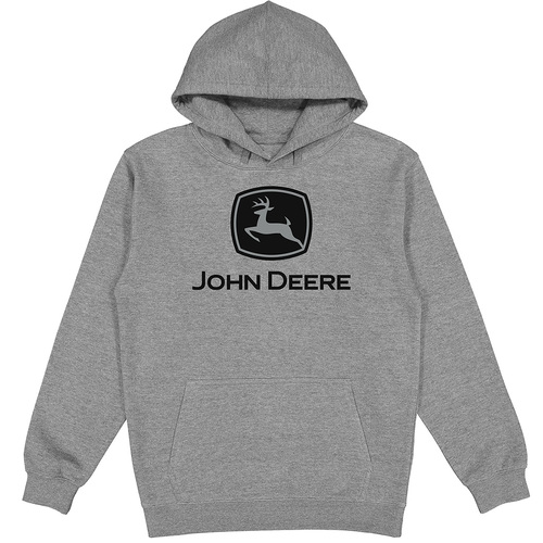 John Deere Men/Unisex Size S Logo Fleece Hoodie Grey 