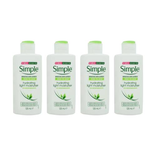 4PK Simple Kind To Skin 12 Hour Hydrating Light Moisturiser 125ml