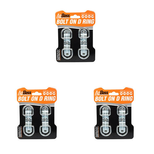 3x 4pc AgBoss Bolt On D Ring Anchor With 180 Degree Rotation SWL 300kg