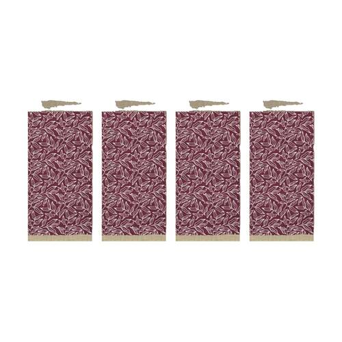 4x 2pc J.Elliot Home Serenity Kitchen Tea Towels 50x70x2cm Burgundy
