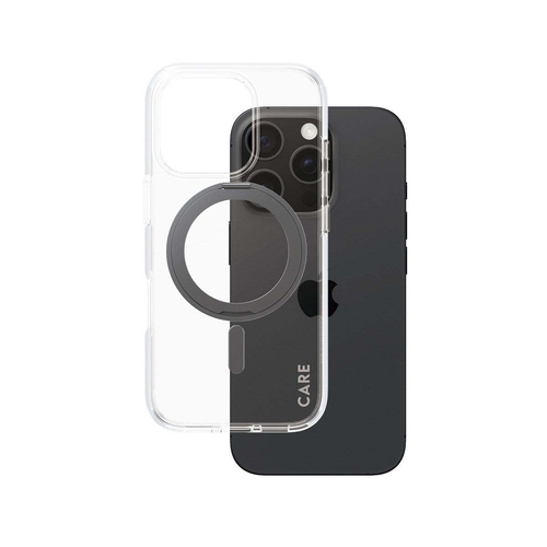 PanzerGlass CARE Feature MagSafe Case Clear w/ Black Kickstand For iPhone 16 Pro