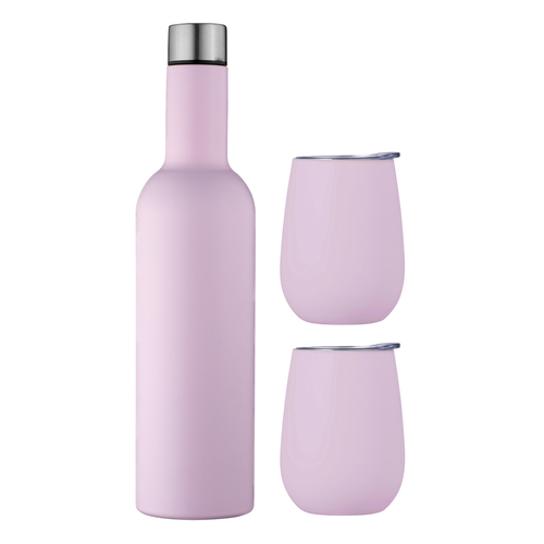Avanti Signature Series Double Wall Insulated Wine Traveller Set -  pink