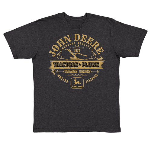 John Deere Tractors & Plows Graphic T-Shirt Black Heather XL
