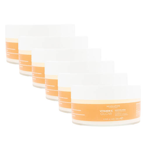 6PK Revolution Vitamin C Glow Moisture Facial Cream 200ml Moisturiser