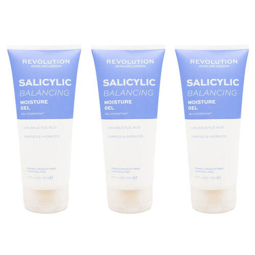 3PK Revolution Salicylic Balancing Moisture Gel Hydrating Skin Care 200ml