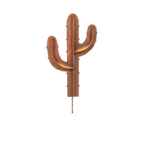 Garden Rust 60cm Stake Cactus Ornament Outdoor Decor