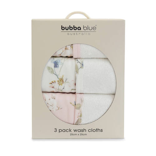 3pc Bubba Blue Children's and Baby Sleeping Bunny Face Washers 25x25cm