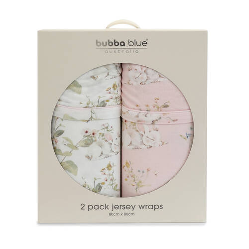 2pc Bubba Blue Sleeping Bunny Jersey Swaddle Wraps 100x100cm