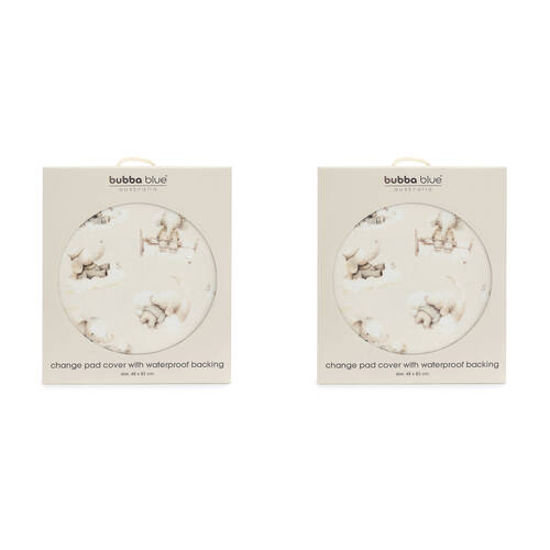 2PK Bubba Blue Elephant Bedtime Waterproof Change Mat Cover 48x82cm