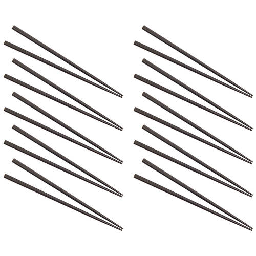 10PK D.Line Lacquered Wooden Chopstick Food Noodles Utensil - Black