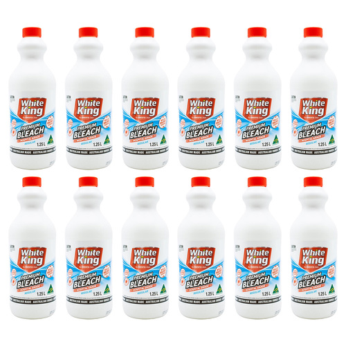 12PK White King Premium Bleach 1.25L Multi Purpose Cleaner - Regular