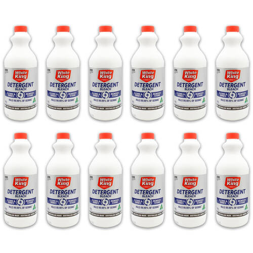 12PK White King 1.25L Detergent Bleach Home Cleaning Liquid