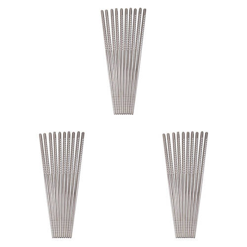 3x 10pc D.Line Stainless Steel Chopsticks Set