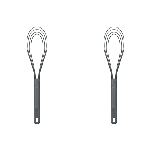2PK Zyliss Flat Whisk Silicone/Nylon Cooking Utensil 30cm - Grey