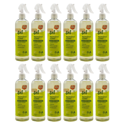 12PK White King 4In1 Multipurpose Cleaner Spray 500ml - Lemon Lime