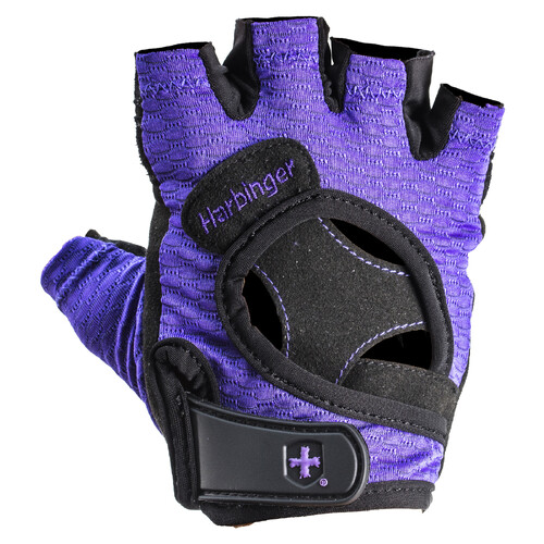 Harbinger Women's FlexFit Half-Finger Gloves Medium - Purple