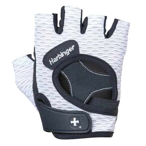 Harbinger Women's FlexFit Half-Finger Gloves Medium - White