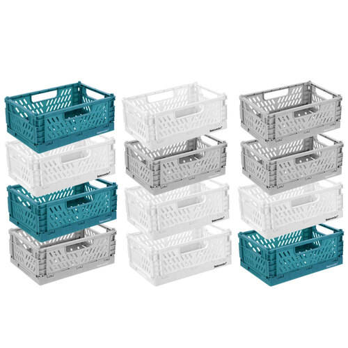 12PK Boxsweden Foldaway Storage Basket 2.2L 22x15x8.5cm Assorted