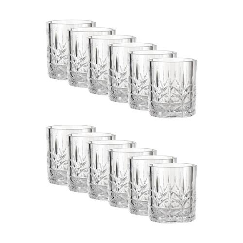 12PK SS Collective Clear Acrylic Crystal Cut Tumbler Drinkware 335ml