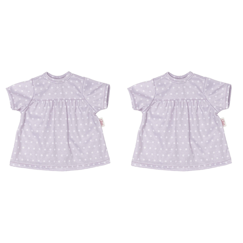 2x Skrallan Wardrobe Lillan Mauve Spotty Dress For Dolls 3y+