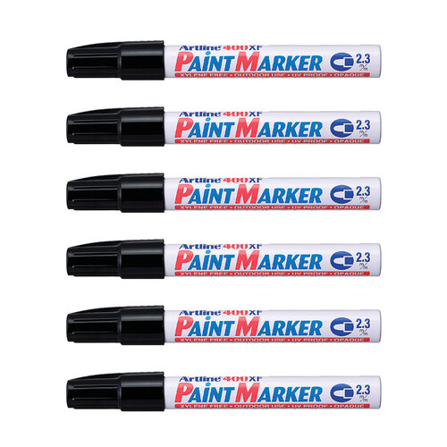 12PK Artline 400 Permanent Paint Marker 2.3mm Bullet Nib - Black