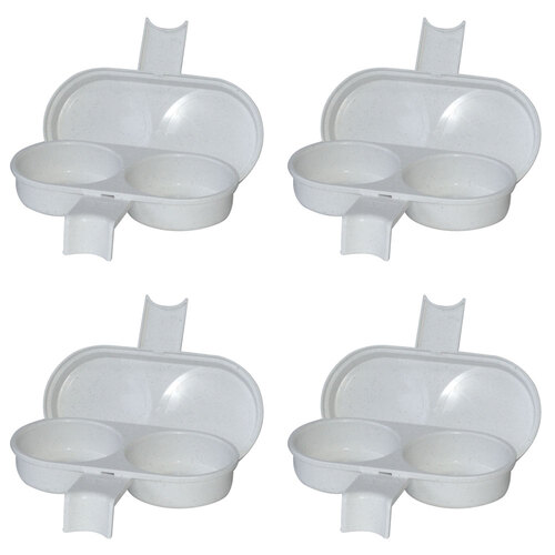 4PK Homeleisure Plastic Microwave 2-Egg Poacher White Food 