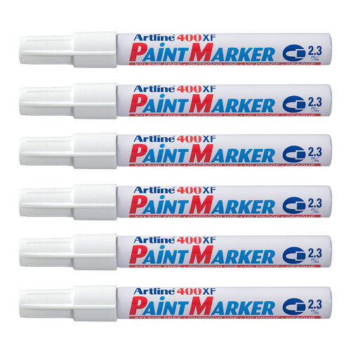 12PK Artline 400 Permanent Paint Marker 2.3mm Bullet Nib - White Hs