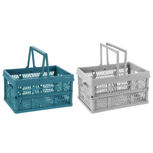 2PK Boxsweden Foldaway Carry Basket 26.5L 44x30.5x25cm Assorted