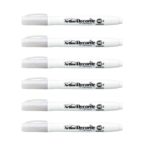 12PK Artline Decorite Standard 3.0mm Chisel Nib Marker - White