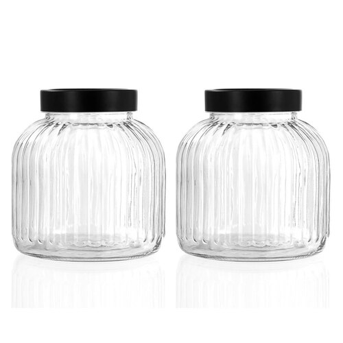 2PK Lemon and Lime Brooklyn 3L/19cm Glass Jar w/ Lid - Clear