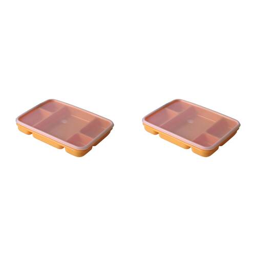 2PK Homeleisure Seal & Serve Savoury Plastic Platter With Lid Assorted 