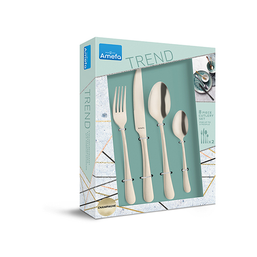8pc Amefa Austin Stainless Steel Cutlery Set - Champagne