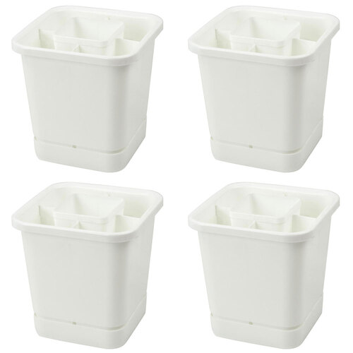 4PK Homeleisure Plastic Cutlery Drainer/Drain Rack White 