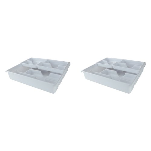 2PK Homeleisure Double Up Cutlery Tray White  Utensils Set