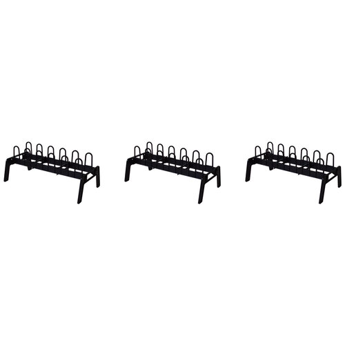 3PK Homeleisure Plastic 6-Slot Shoe Rack Stand Black 