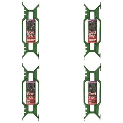 4PK Homeleisure Plastic Extension Cord Tidy Organiser Green Xmas 
