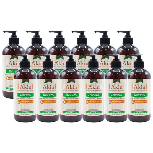 12PK Akin 500ml Purifying Hand Wash Antibacterial For All Skin Types