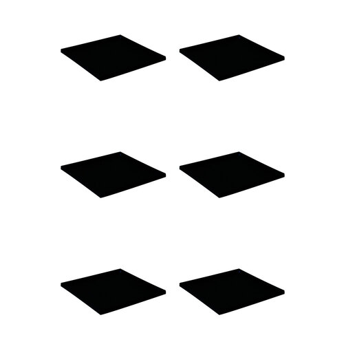 6PK Homeleisure Plastic Garage Drip Tray Rectangular Black 