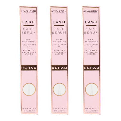 3PK Revolution Lash Care Serum w/ Castor Oil 3ml Rehab Eyelash Nourishing
