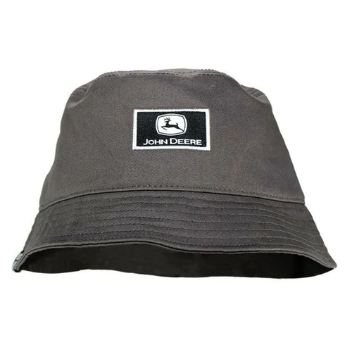 John Deere LP79648-JD Bucket Hat Logo Patch Charcoal/White