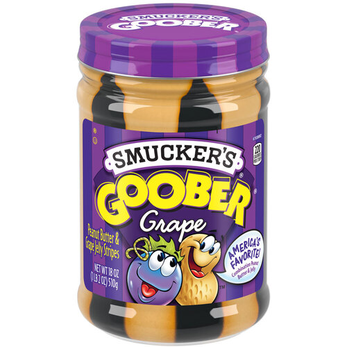 Smucker's 510g Goober Peanut Butter & Jelly Stripes Spread Grape 