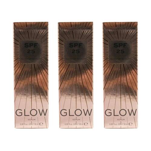 3PK Revolution Lightweight Makeup Serum SPF 25 Glow Face Skin Care 18ml