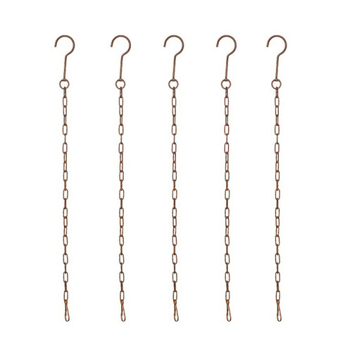 5x Garden 60cm Rust Metal Chain Single Strand Decor Hanger