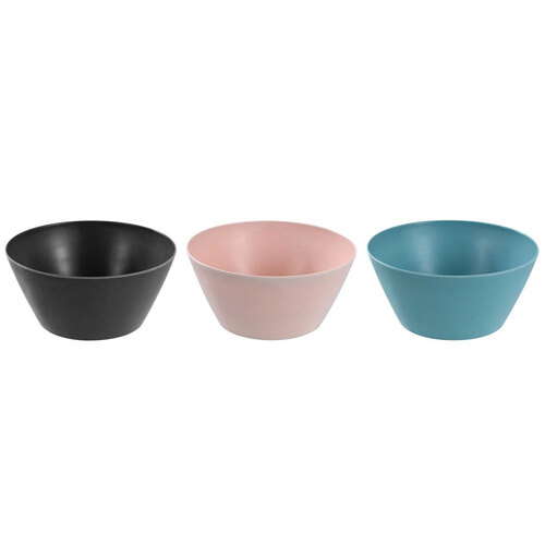 3PK Lemon & Lime Melamine Eco Bamboo Fibre 25cm Salad Bowl Assorted