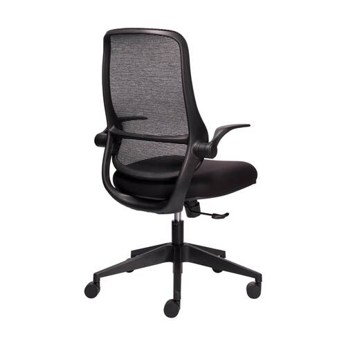 Mondo Zest Office Work Chair W/ Adjustable Armrests & Mesh Backing Black