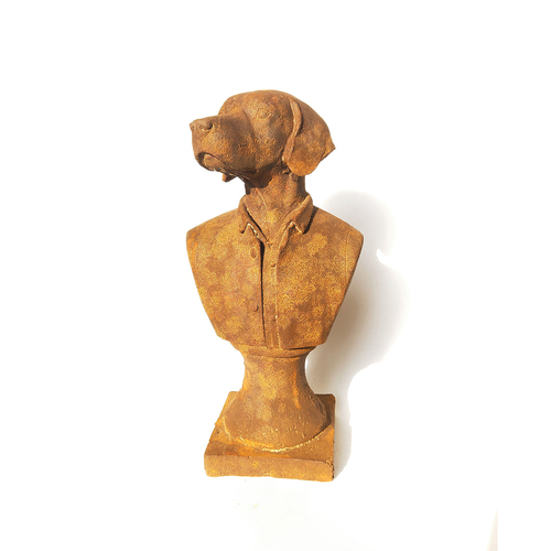 Dog Head Cast Iron 28cm Outdoor Ornament Yard/Patio Garden Decor